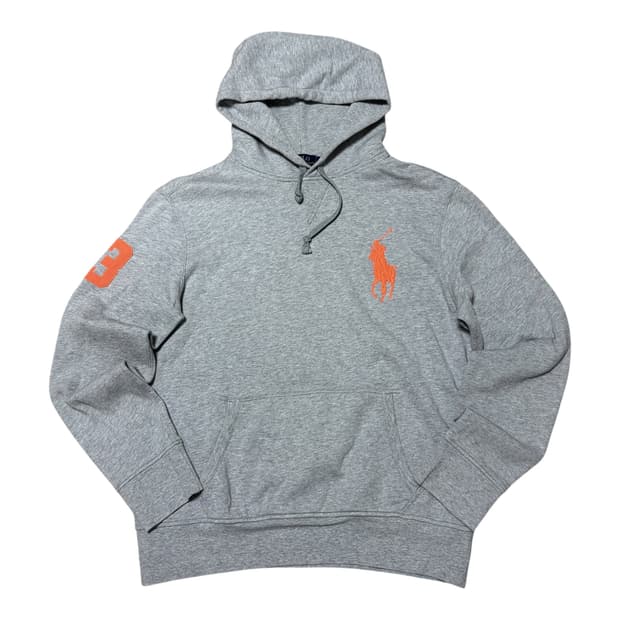 폴로 랄프로렌 오렌지 빅포니 멜란지 그레이 후드티