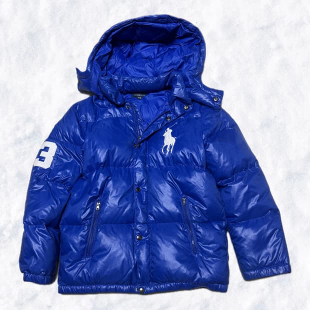 폴로 랄프로렌 빅포니 유광 블루 패딩 