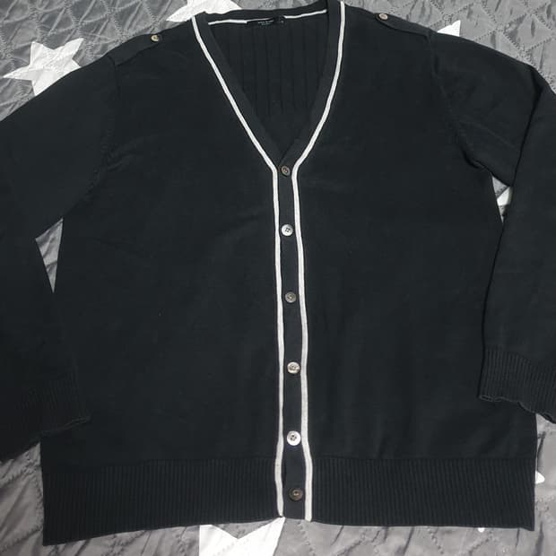 마인드브릿지 클래식 코튼 가디건 블랙 (M)