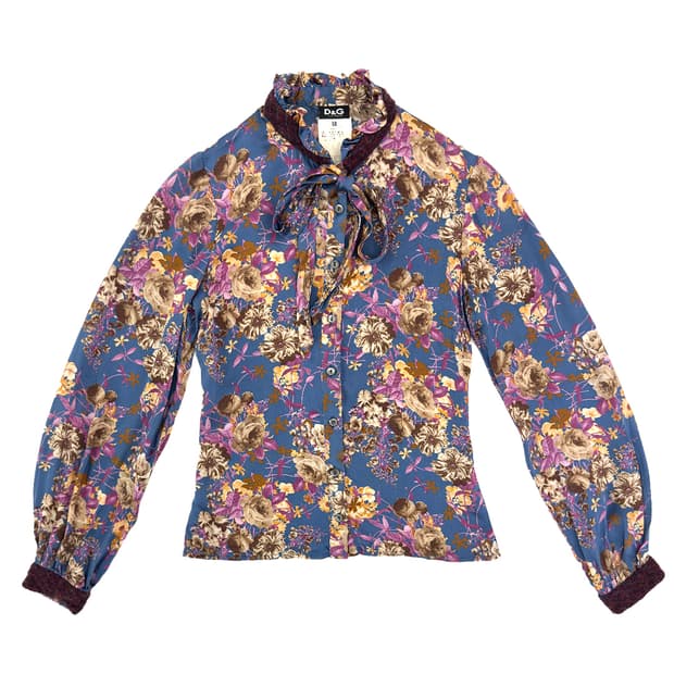 Dolce&Gabbana Floral Silk Blouse/ 38