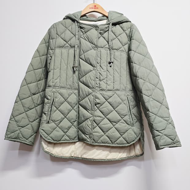블루페페 다이아 퀼팅 후드 자켓 민트