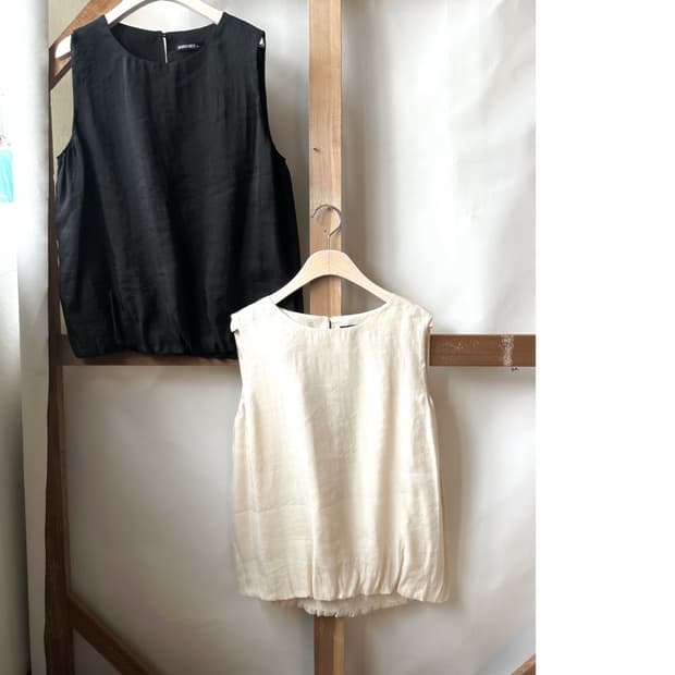 [Georges Rech] shirr sleeveless (black)