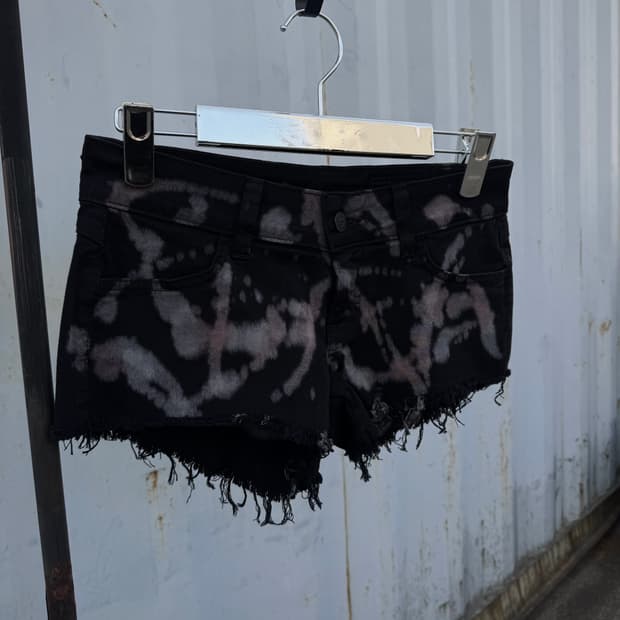 Black Tie-Dye Shorts