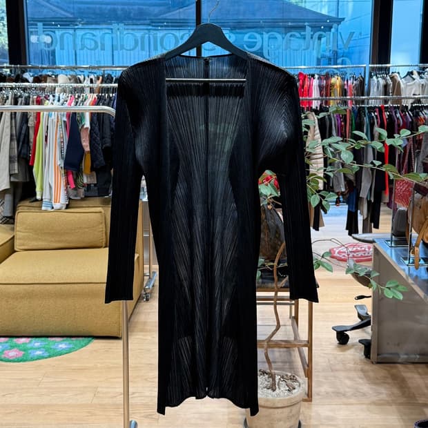 플리츠플리즈 블랙 링컬 오픈 자켓