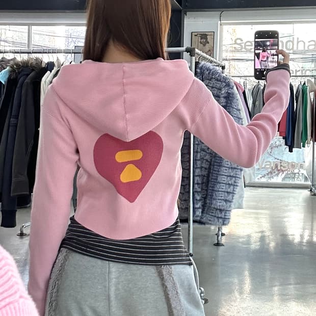 베이프 Apee 하트백로고 스타자수 투웨이니트집업