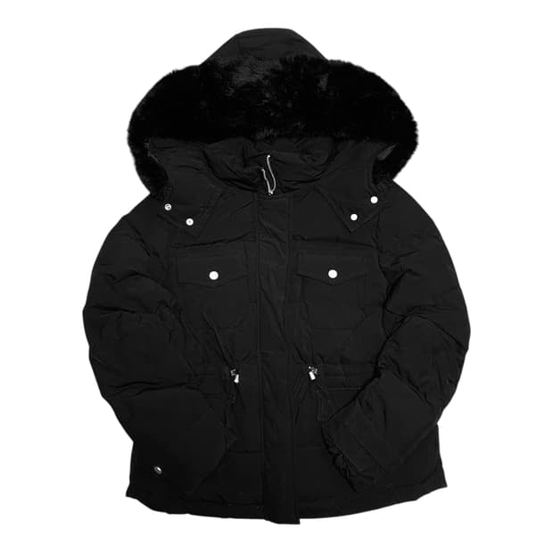 ✨ (바배) 블랙 퍼 후드 여성 패딩 