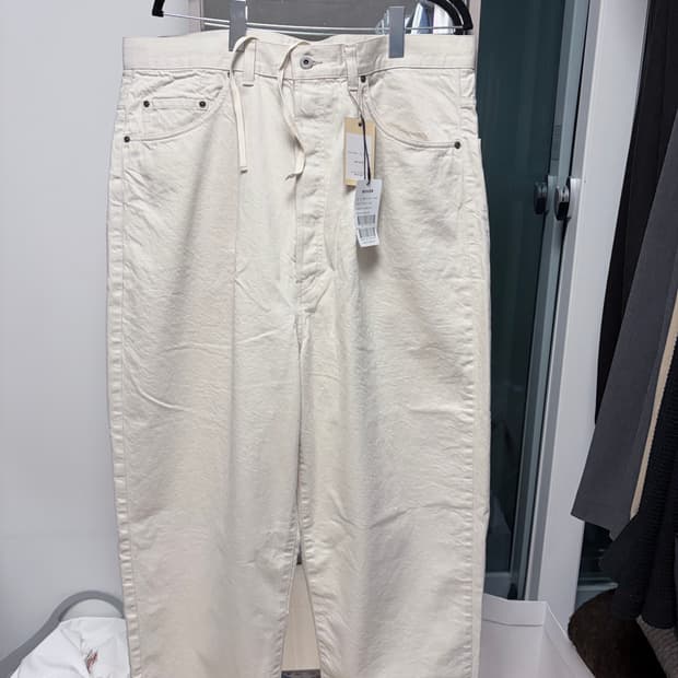 Haversack 와이드 테이퍼드 화이트 데님 팬츠 XL