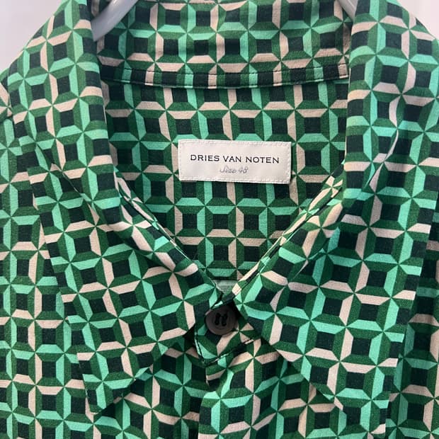 드리스반노튼 그린 패턴 셔츠 48