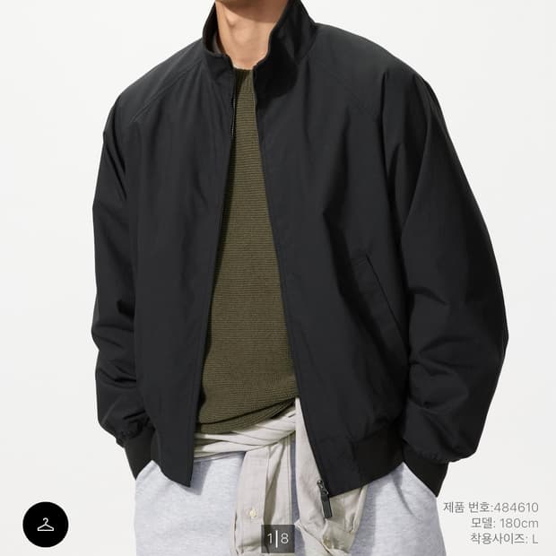 유니클로 해링턴재킷 블랙 m