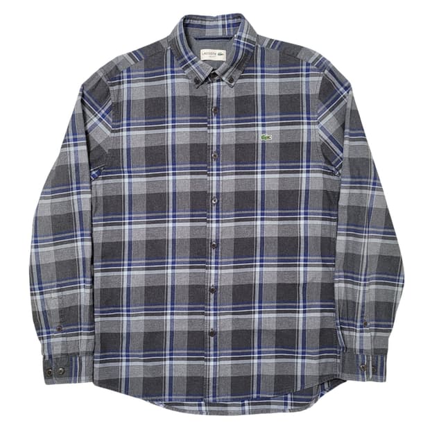 라코스테 그레이 네이비 체크 셔츠