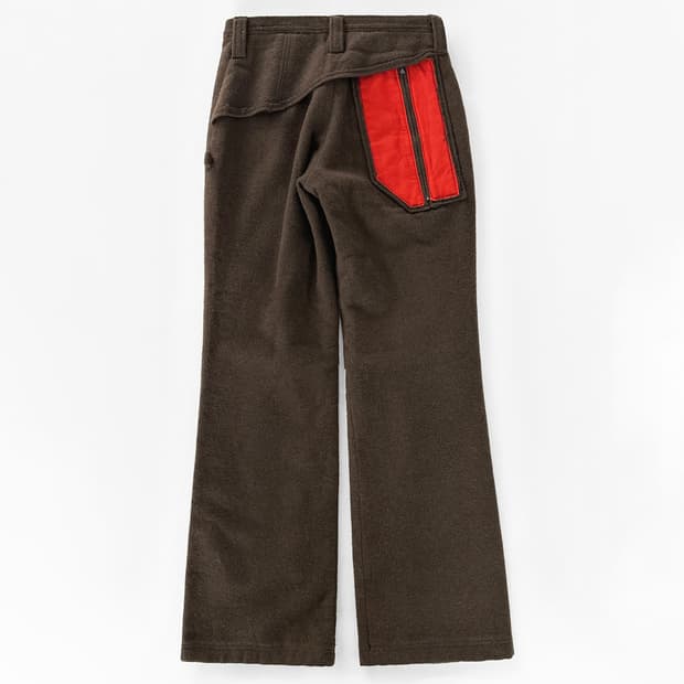 빈티지 밀리터리 디테일 울 블랜드 플레어 팬츠