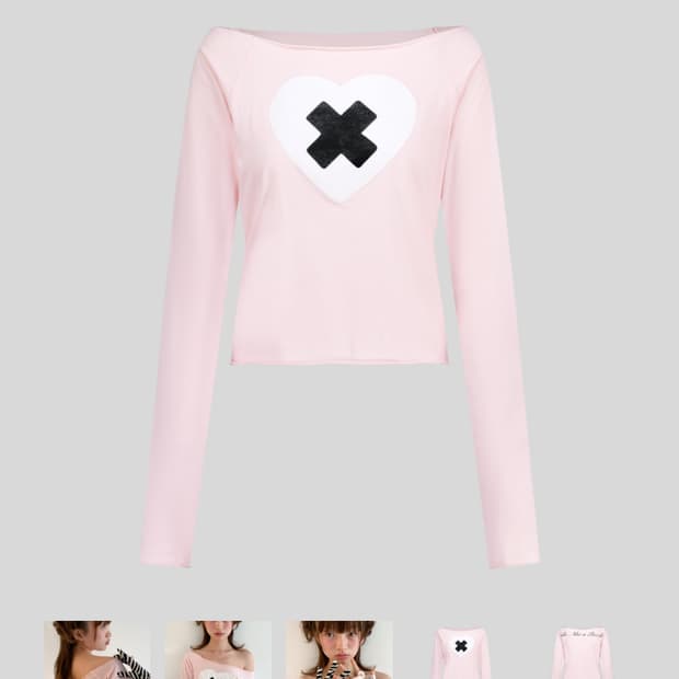 cross heart cut off t-shirt (light pink)