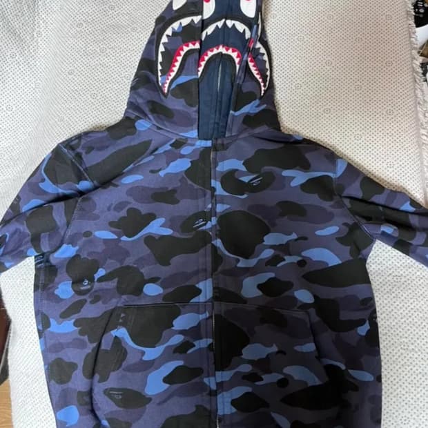 BAPE 베이프 더블샤크 후드집업  L