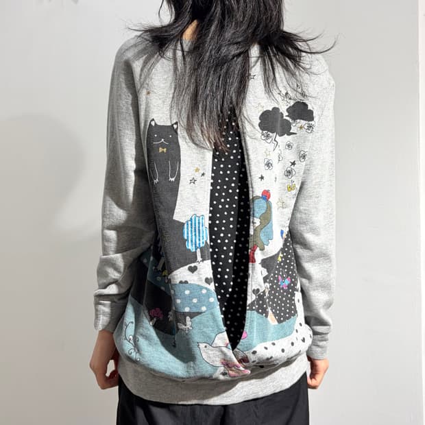 고양이 도트 코지모리 티셔츠 맨투맨