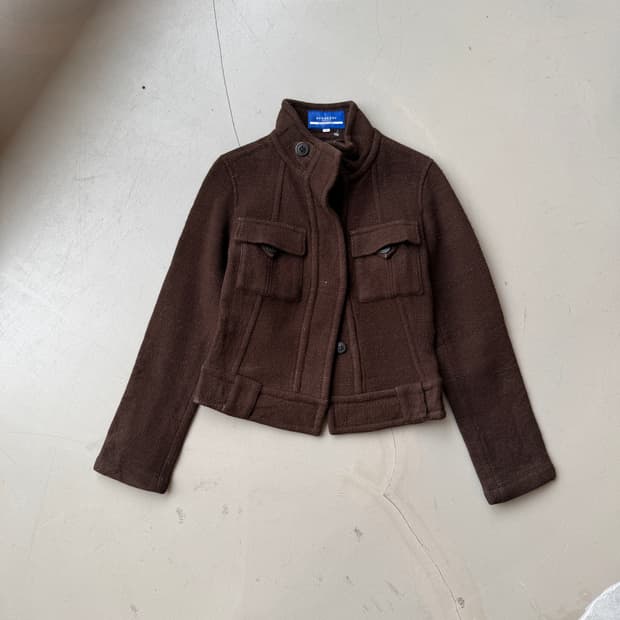 버버리 블루라벨 브라운 울 자켓