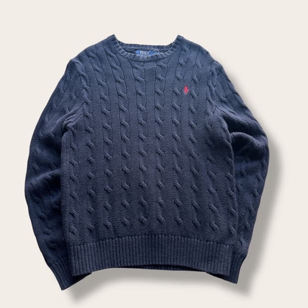 폴로 랄프로렌 네이비 케이블 니트 xs