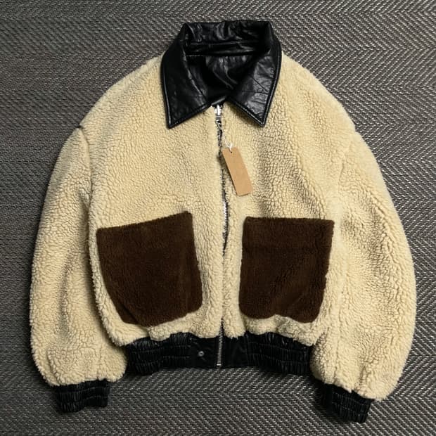 쥬시쥬디 우먼스 리버시블 가죽×플리스 크롭 쉐르파 레더자켓o 5087
