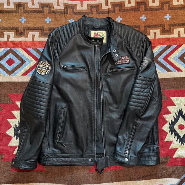 4XL) 양가죽 모터사이클 레더 자켓