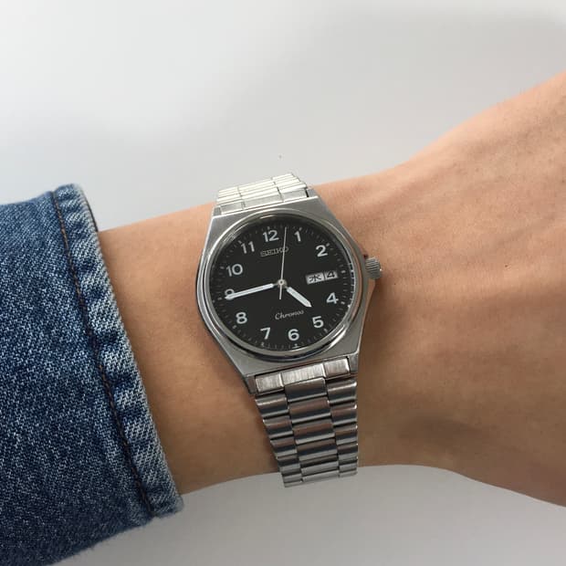80s seiko chronos arabic index quatz