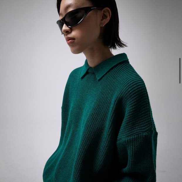 aeae 카라 니트 스웨터 포레스트