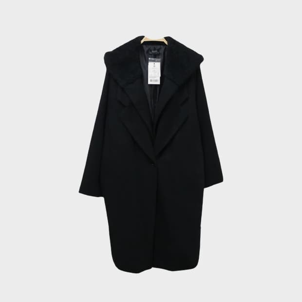 [미사용품] BACKS 울 혼방 후드 코트 63724