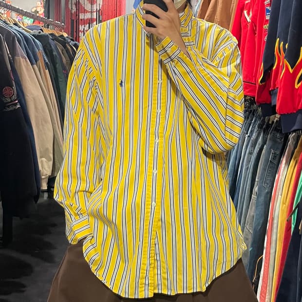 [IM] Polo 폴로 옐로우 스트라이프 긴팔셔츠