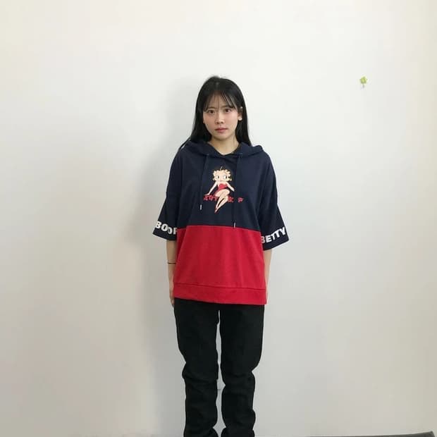 Betty Boop Two Tone Hooded T Shirt