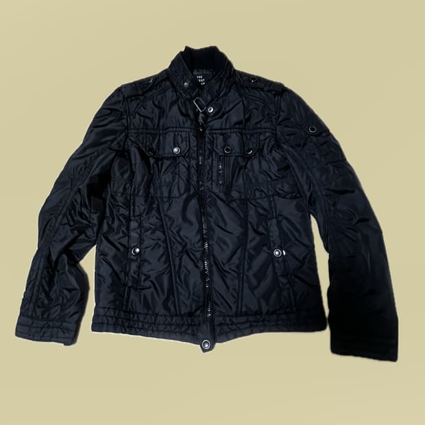 (100) TBJ y2k 블랙 블루종 자켓