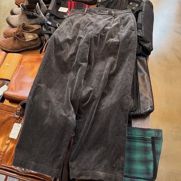 90S 이세이미야케 코튼라벨 차콜 그레이 코듀로이 팬츠 바지 34