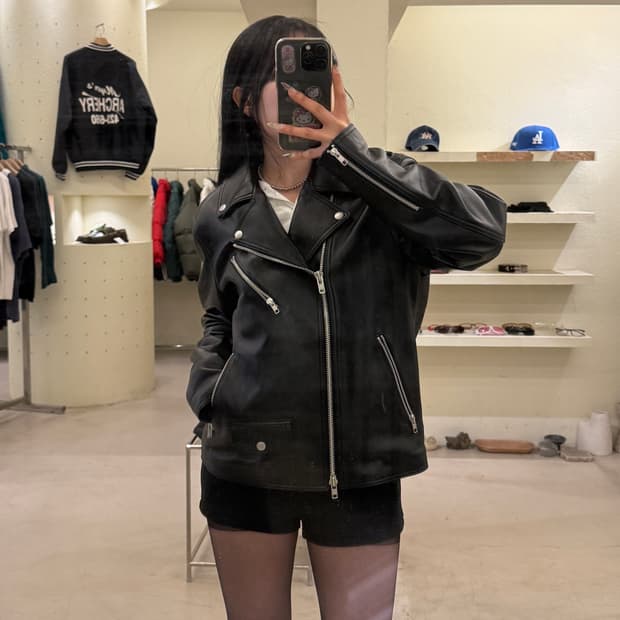 도프제이슨 더블 라이더 자켓 블랙 U893