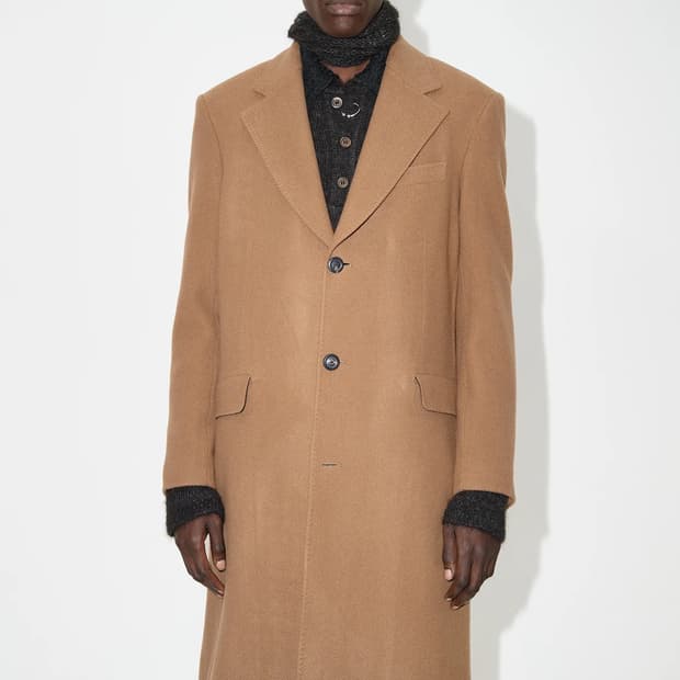 아워레가시 돌핀 코트 카멜 슬라일리 헤링본 52사이즈