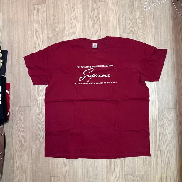 슈프림 마틴로즈 티셔츠 카디널 24FW