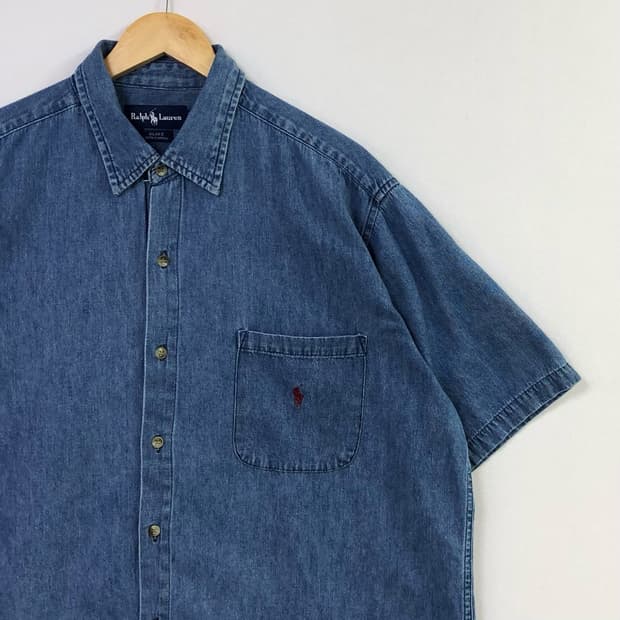 XL 폴로 데님 셔츠