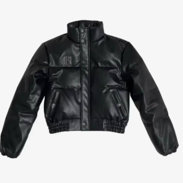 보헤미안서울 레더 메탈로고 패딩