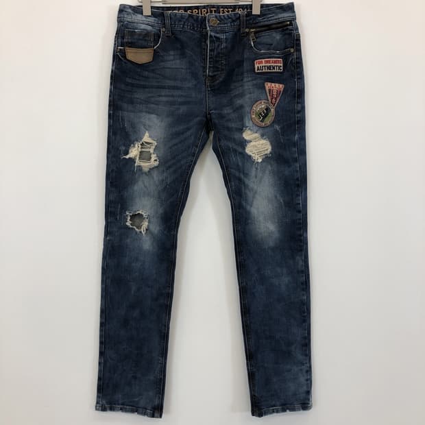 지프 패치로고 청바지 34 인치