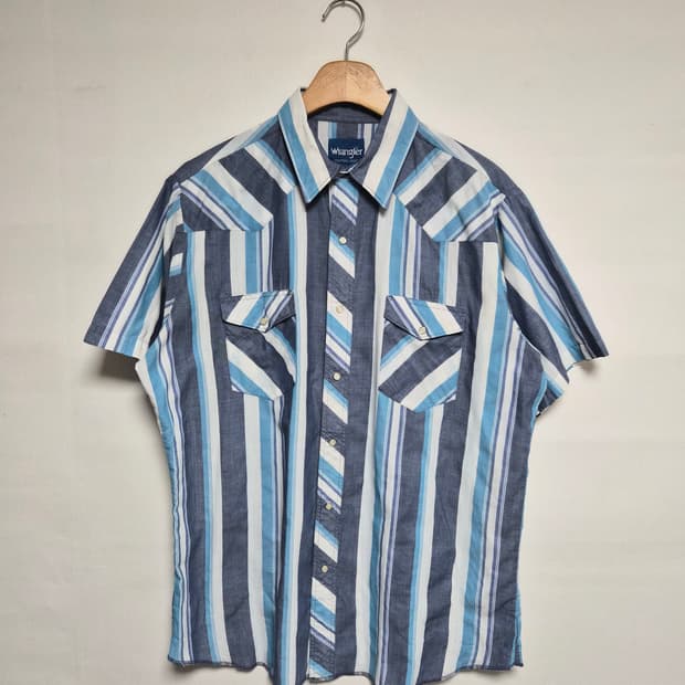 랭글러Wrangler 체크 웨스턴 반팔 셔츠 L - S361