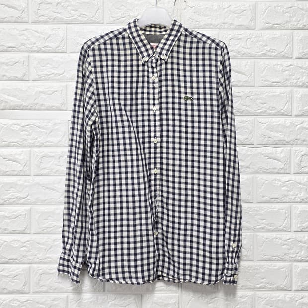 라코스테 라이브 깅엄 체크 셔츠 S