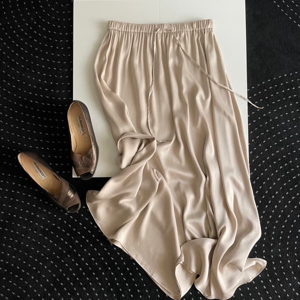 silk long skirt