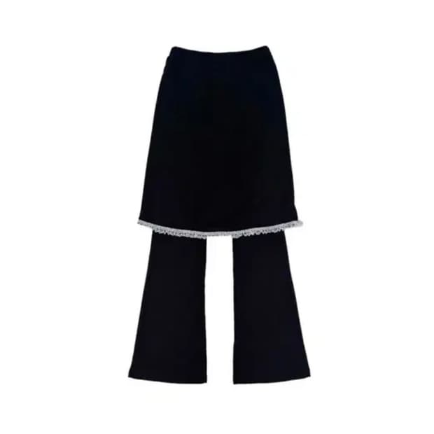 지초이 SS24 레이스 스커트 팬츠 블랙 1사이즈