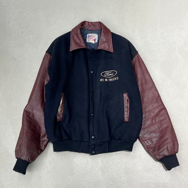 모던 하드웨어 레더소매 바시티자켓 s09125