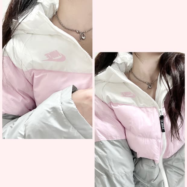 나이키 스우시 파스텔 배색 패딩