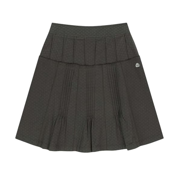 코이세이오 플라워 핀턱 스커트 차콜 1SIZE