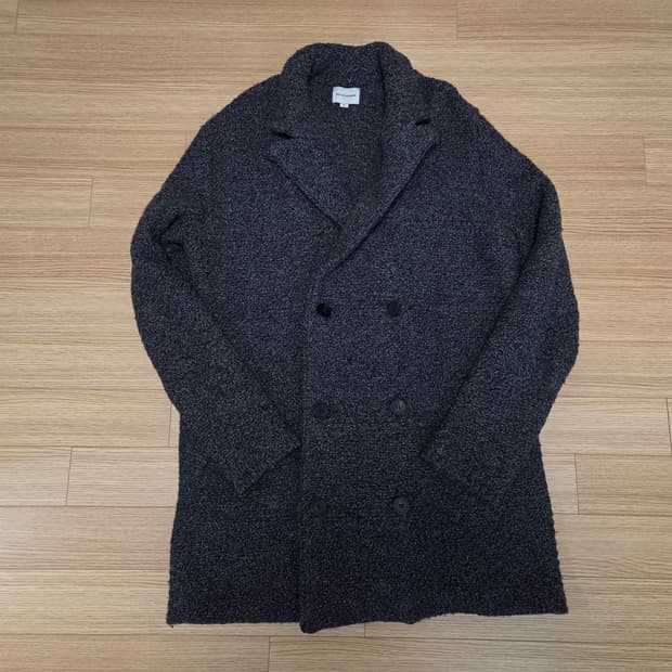 솔리드 옴므  더블 브레스트  짜임 니트 코트 