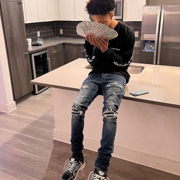 아미리 가죽패치 데님 32사이즈