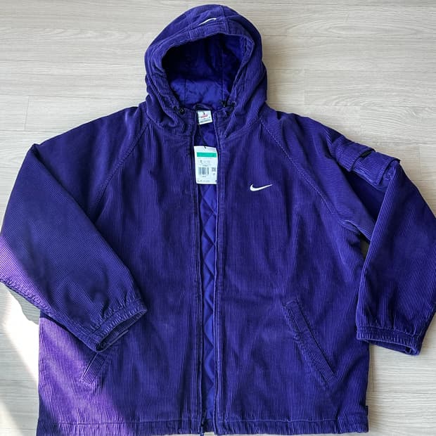 슈프림 x 나이키 아크 코듀로이 후드 자켓 퍼플 - XL