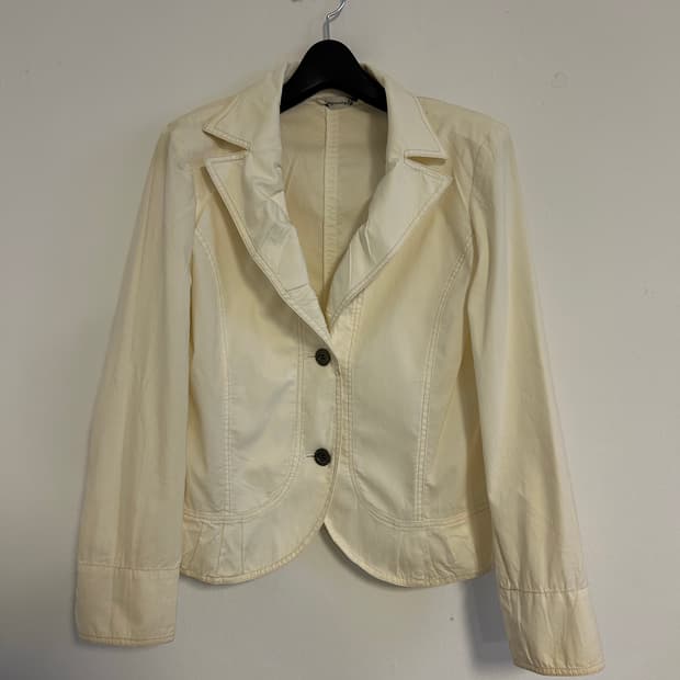 롱샴 오프화이트 미니멀 클래식 블레저