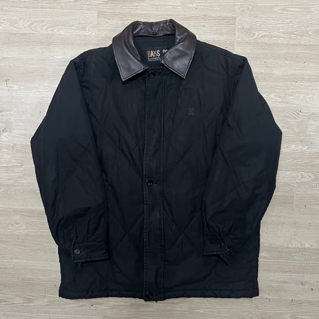 닥스 런던 레더 배색 퀼팅자켓 [다크브라운] L/100