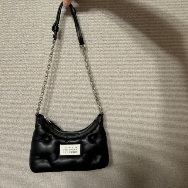 메종 마르지엘라 글램 슬램 숄더백 블랙