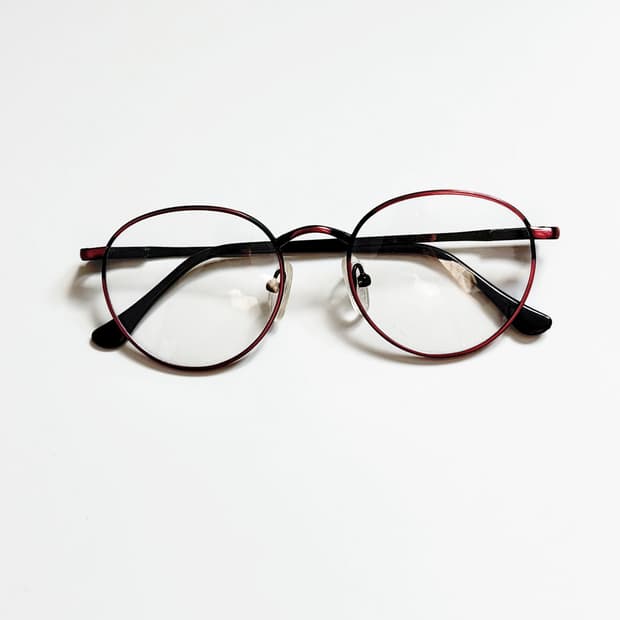 90s 유럽제 핑크 블랙 투톤 슬림 라운드 빈티지 안경