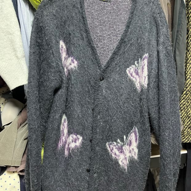 니들스 빠삐용 모헤어 가디건 M